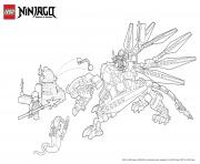 Coloriage dragon ninja attaque ennemis lego 